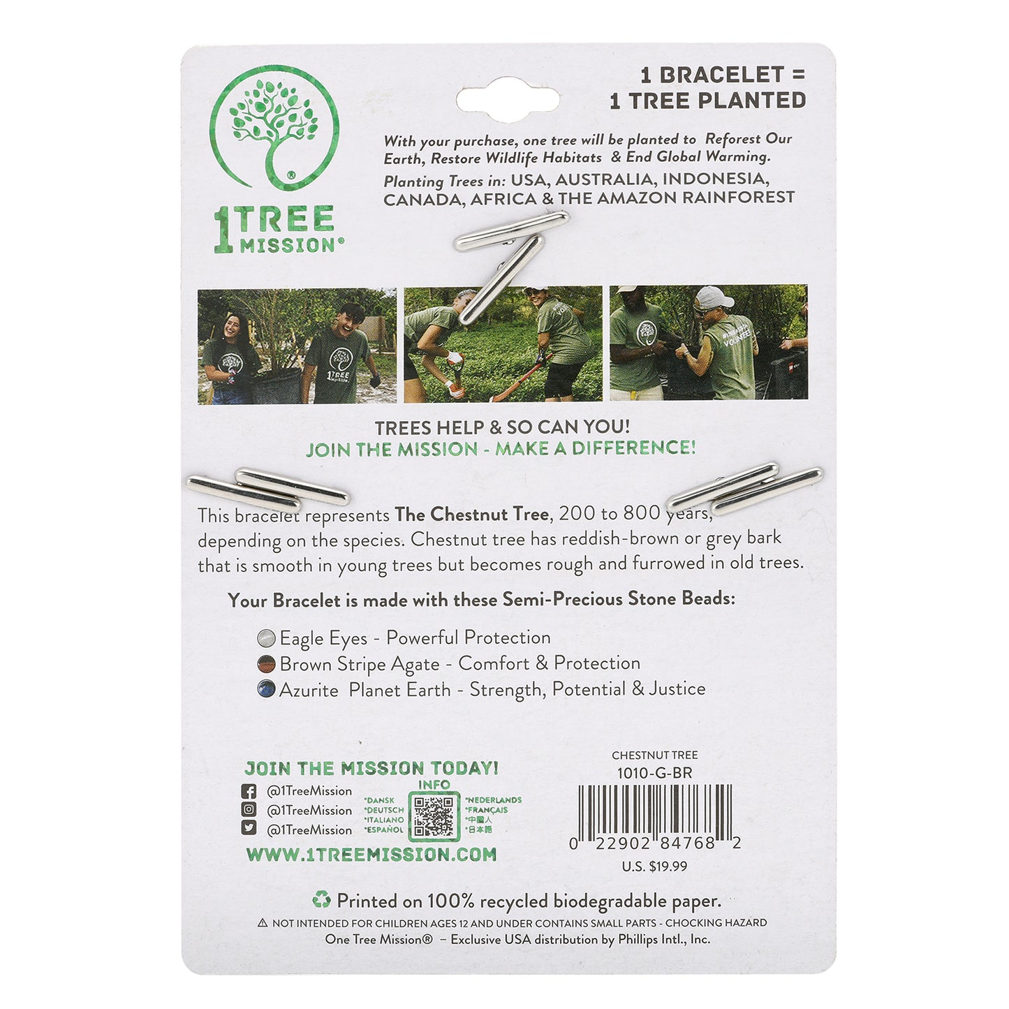 Chestnut Tree Bracelet - 1 Tree Mission®