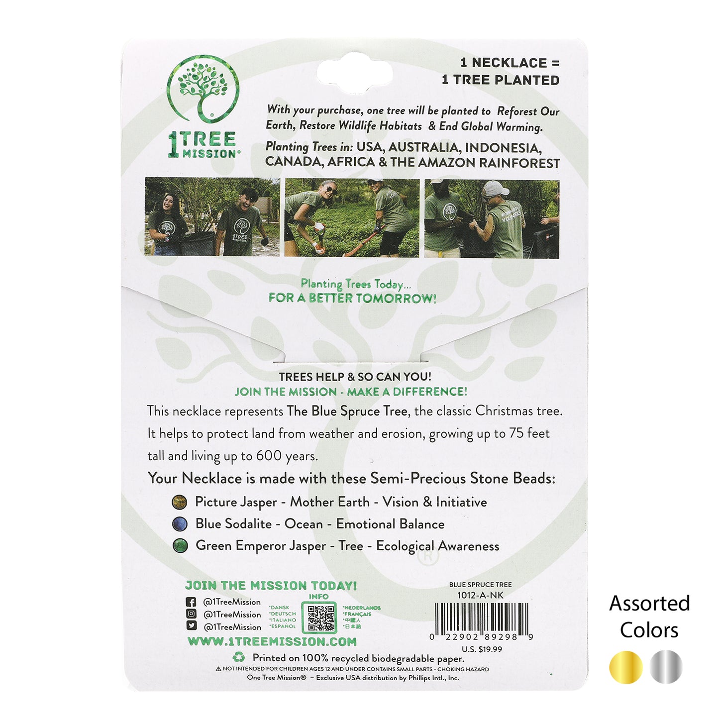 Blue  Spruce Tree Necklace - 1 Tree Mission®